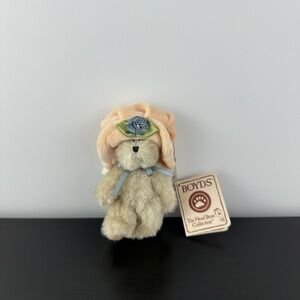 Boyds Rare Peachie Teddy Bear 4” Head Bean Collection Boyd’s Heirloom Plush NWT
